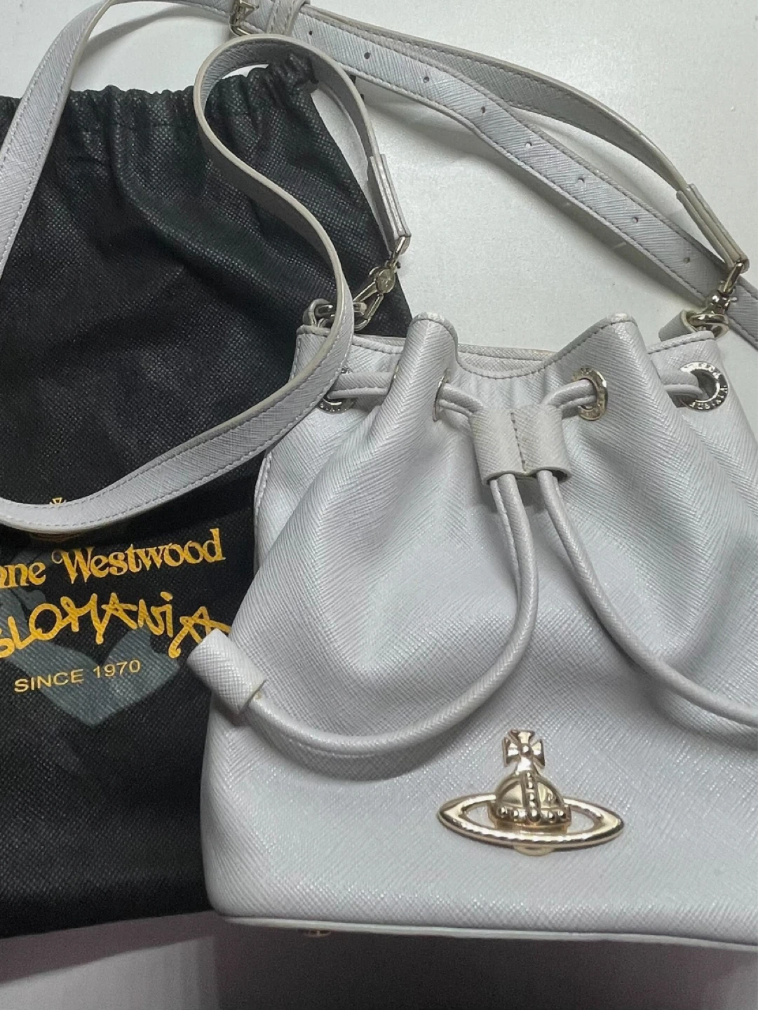 Vivienne Westwood Grey Leather Bucket Bag