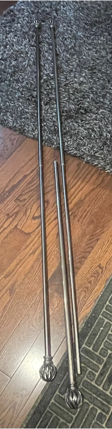 Curtain Rod Set - Silver Finish - photo 3