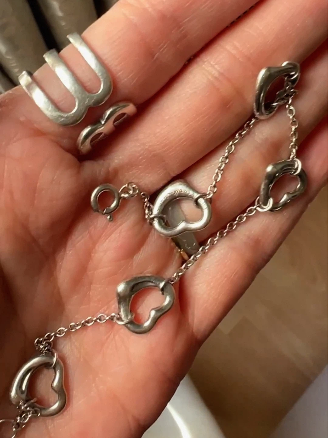 Tiffany & Co Open Heart Bracelet & Earrings Set - photo 3