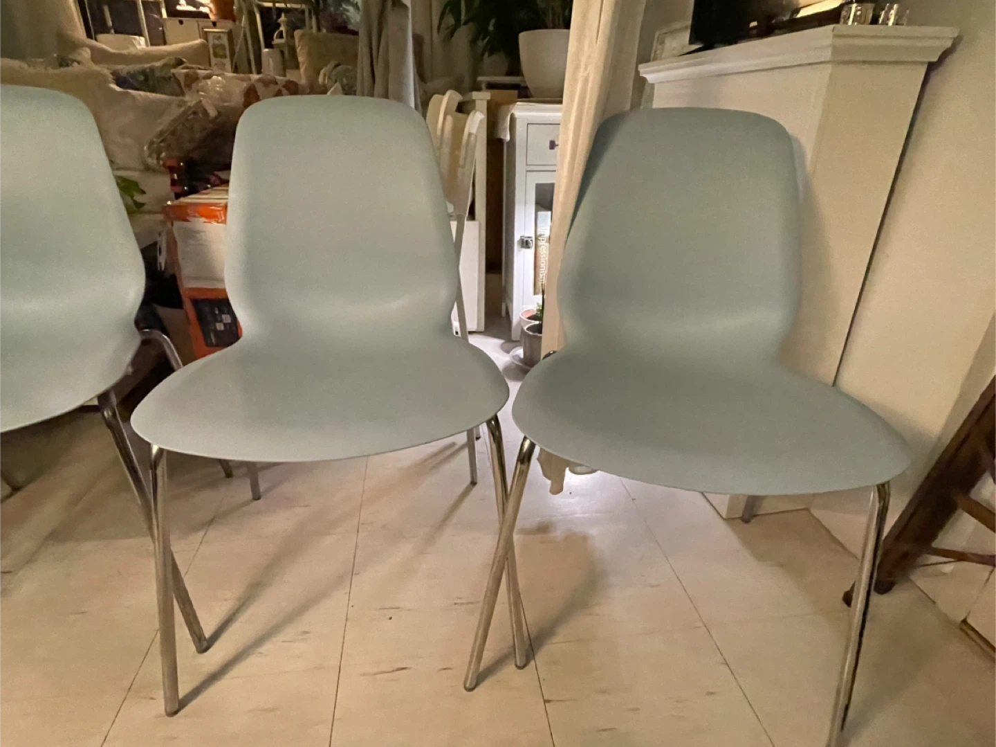 Set of 4 Light Blue Dining Chairs - photo 2