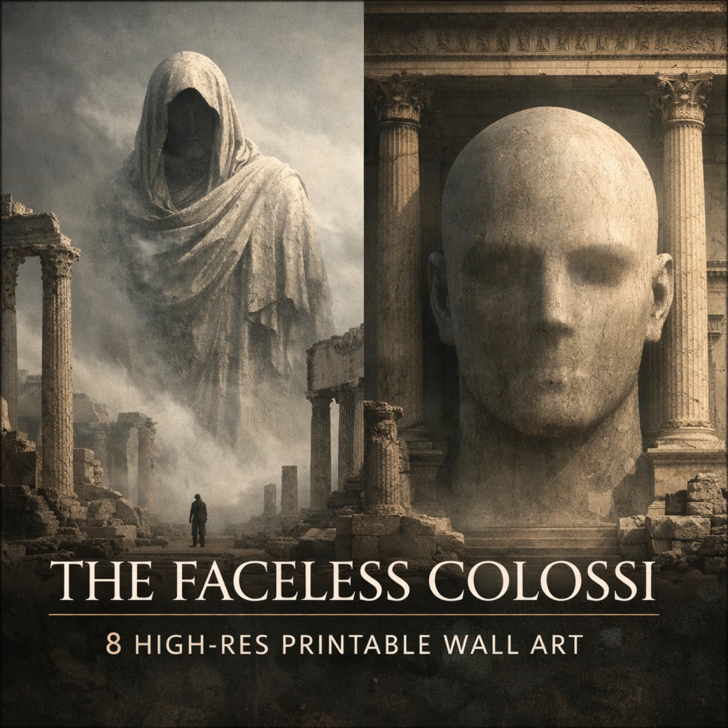 The Faceless Colossi - 8 High-Res Printable Wall Art