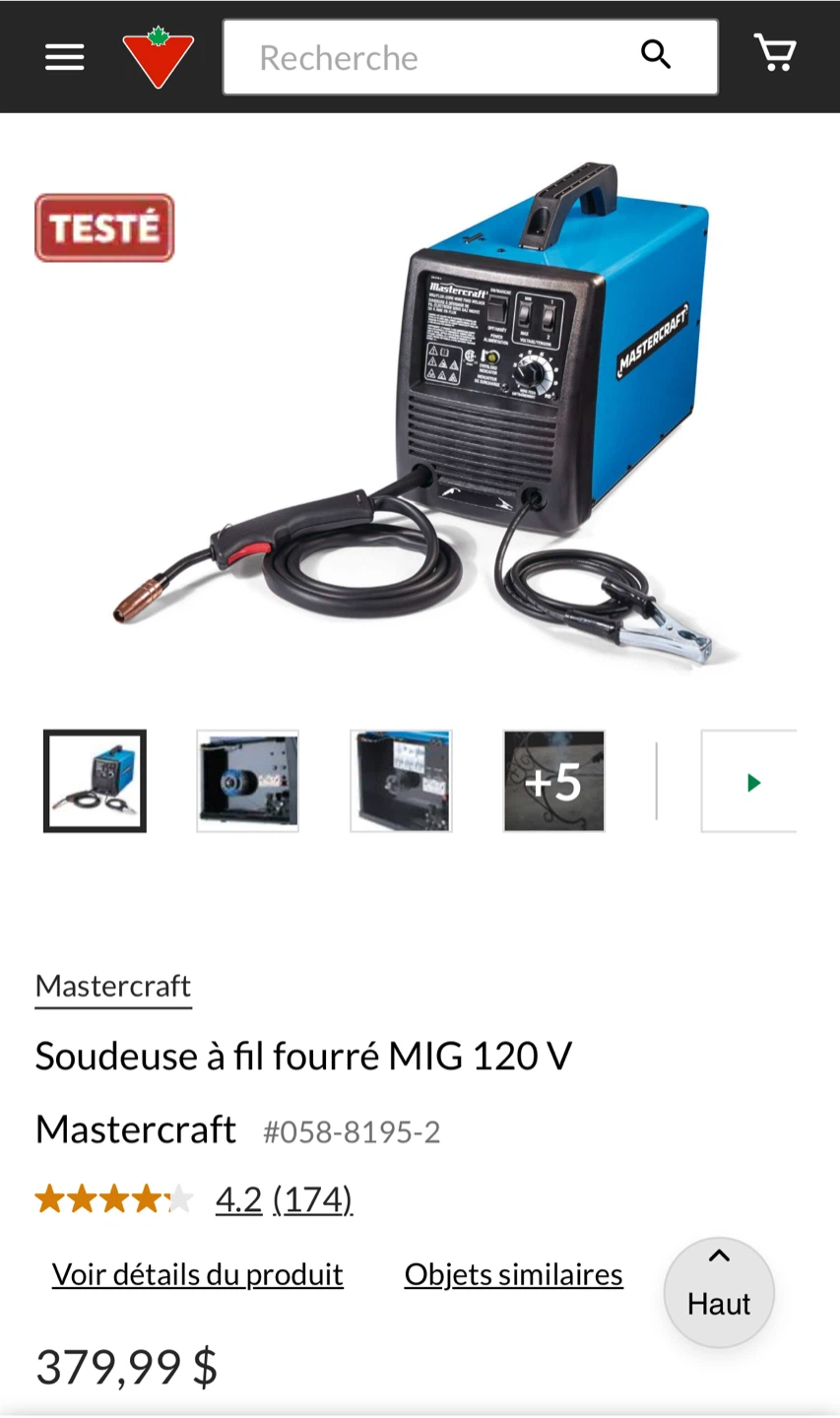 Mastercraft MIG 120 V Flux Core Wire Welder