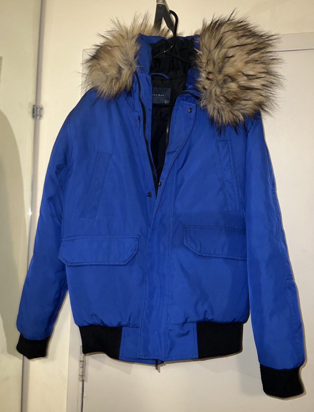 Like New-Zara Man Blue Winter Jacket - Size L