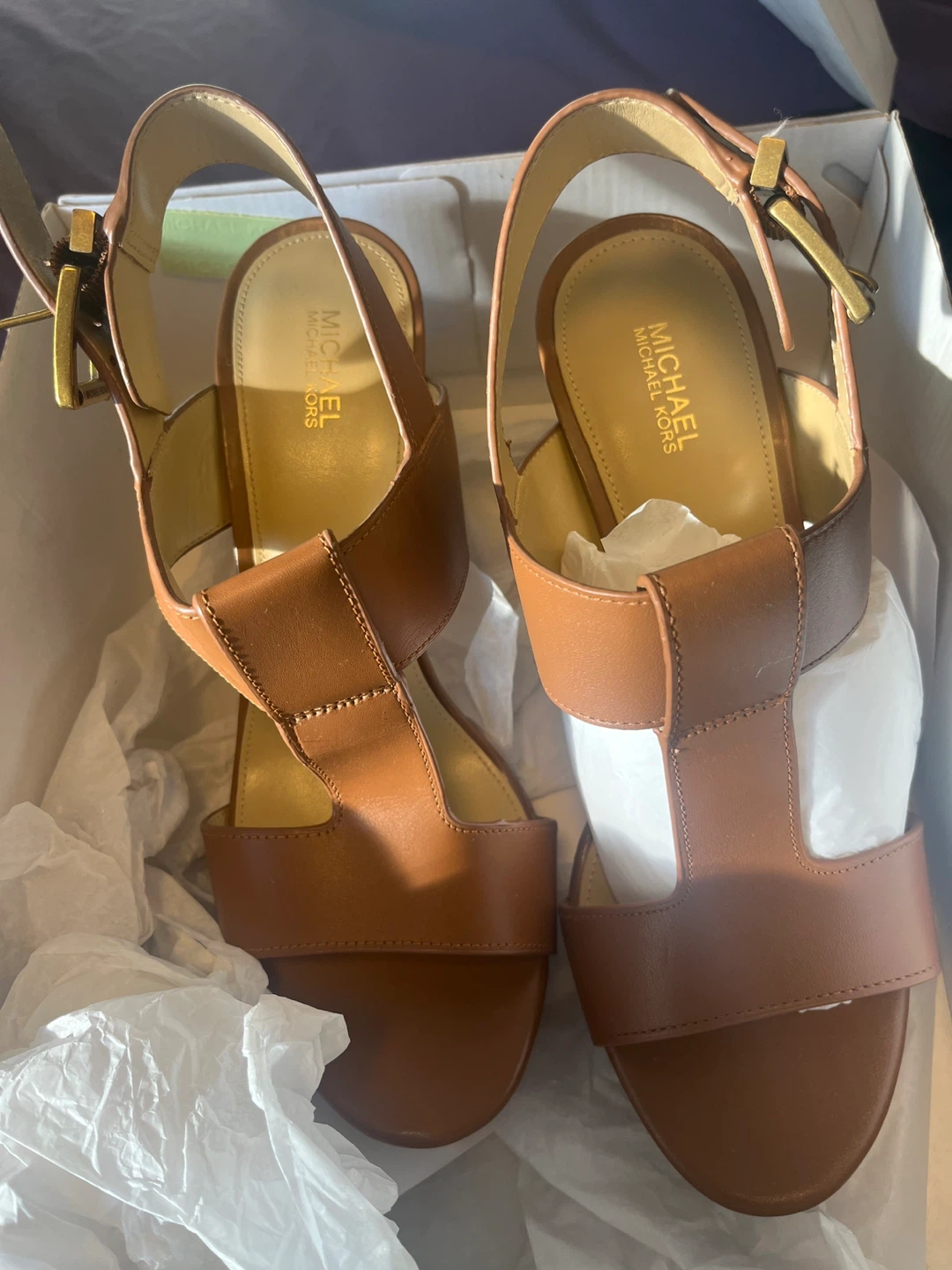 Michael Michael Kors Becker T Strap Leather Heels US 9M - photo 4