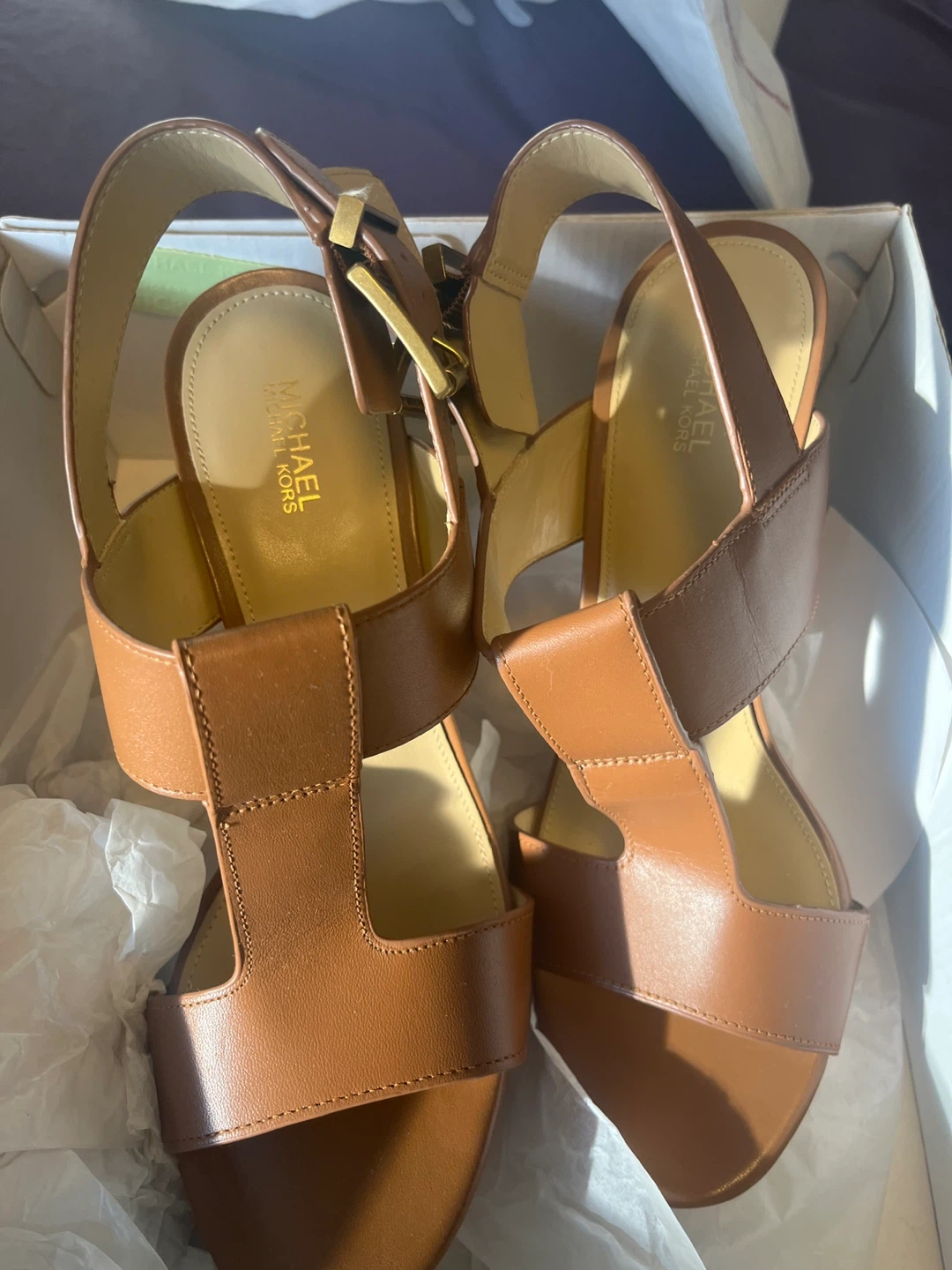 Michael Michael Kors Becker T Strap Leather Heels US 9M - photo 2