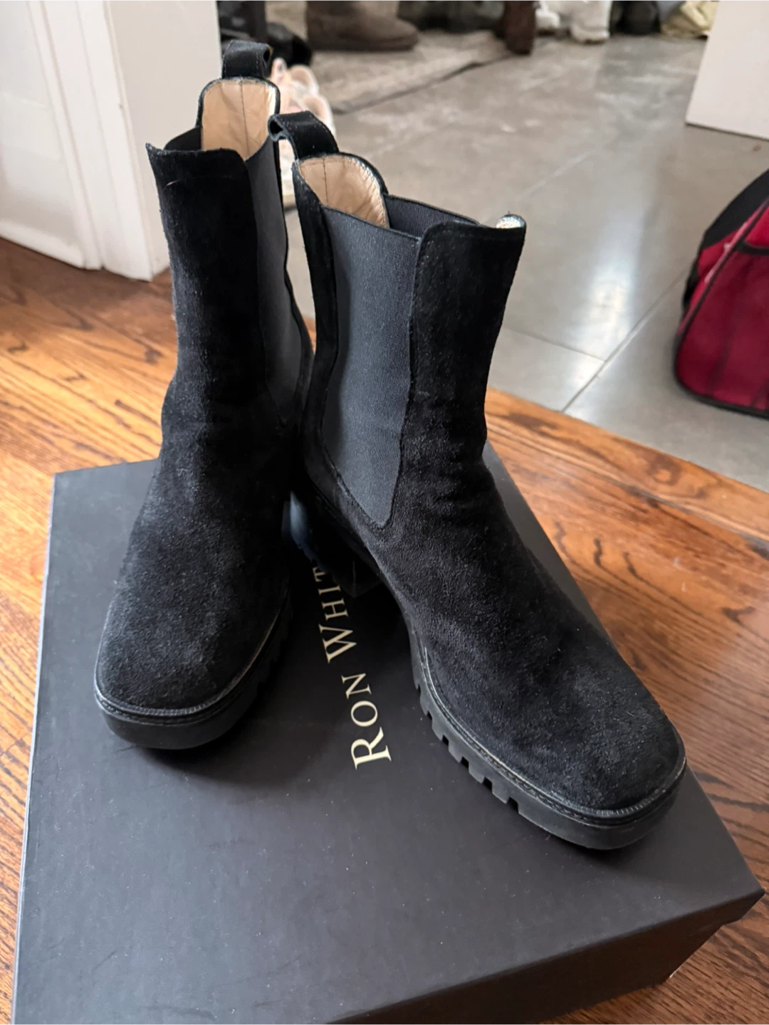Ron White Black Suede Chelsea Boots