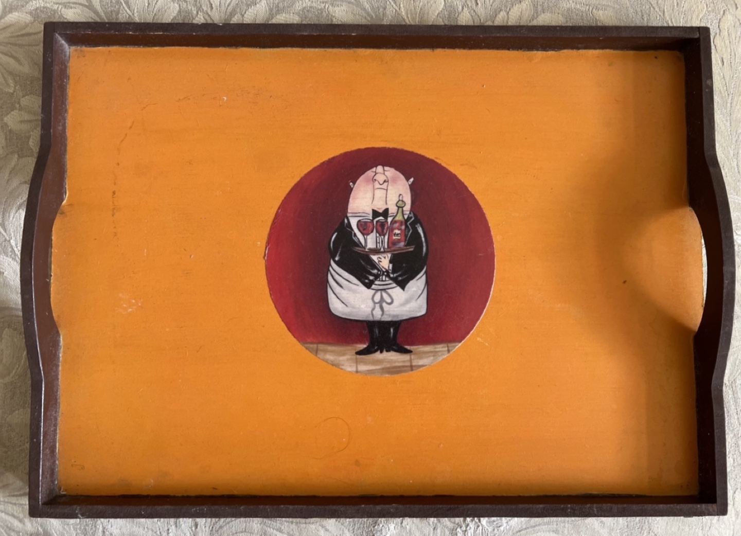 Vintage-Hand-Painted Serving Tray