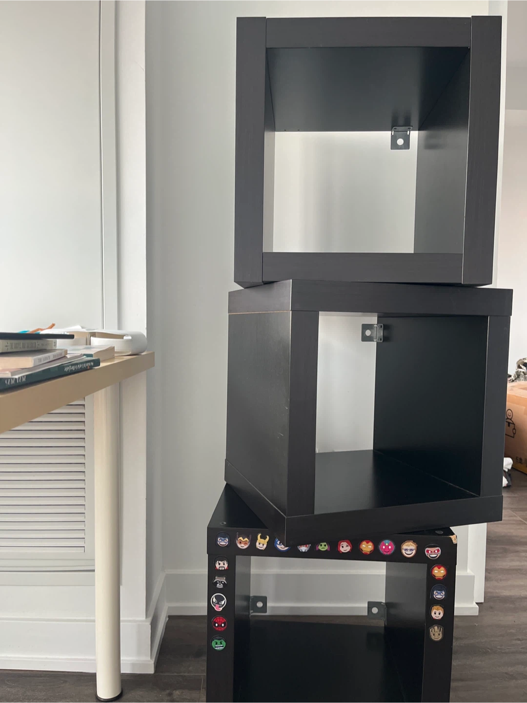 Black 3-Tier Cube Shelf