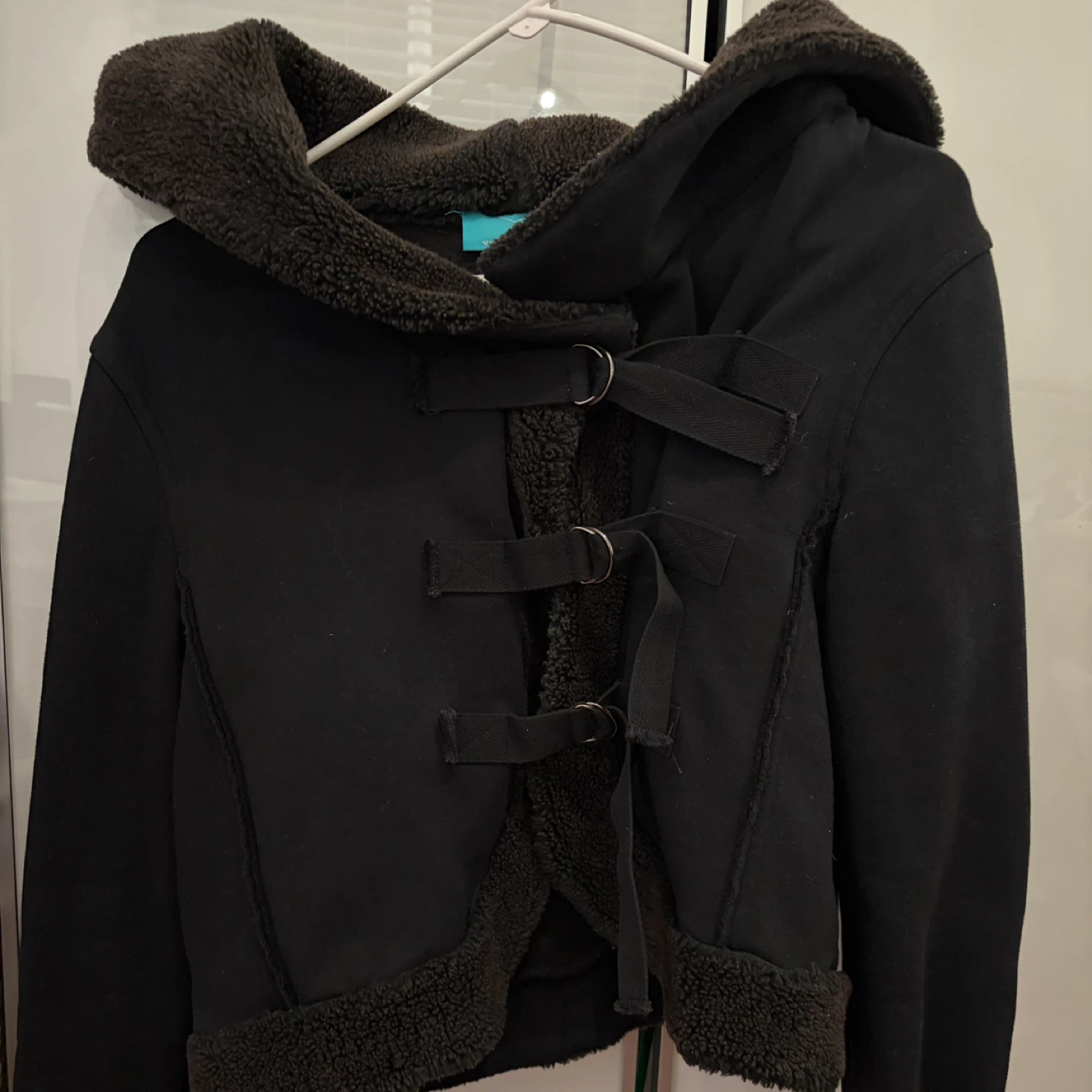 Black Hooded Jacket - Size M