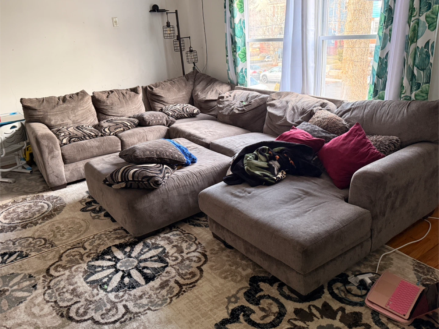 Used Brown Sofa and Armchair