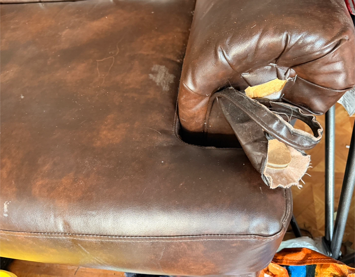 Used Brown Sofa and Armchair - photo 5