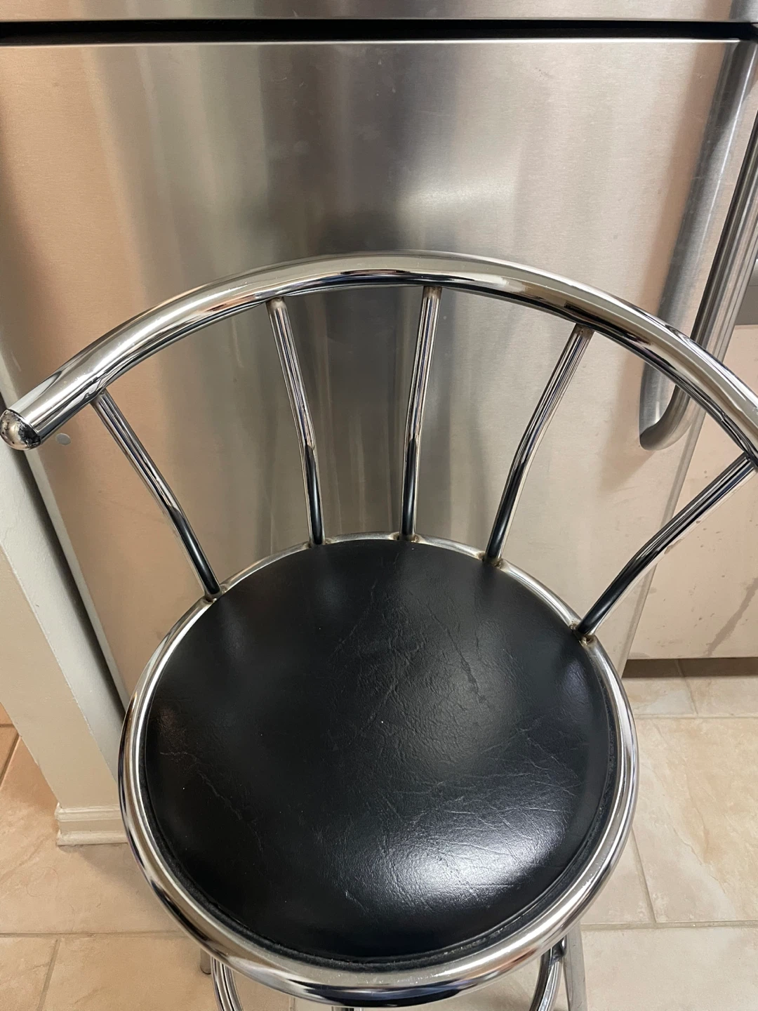 Counter height stool with Black Seat (Set of 1) - photo 3