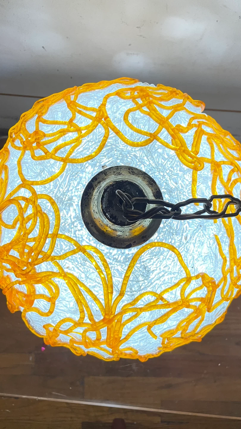 1960’s Spaghetti Resin MCM Lucite Hanging Swag Lamp - photo 5