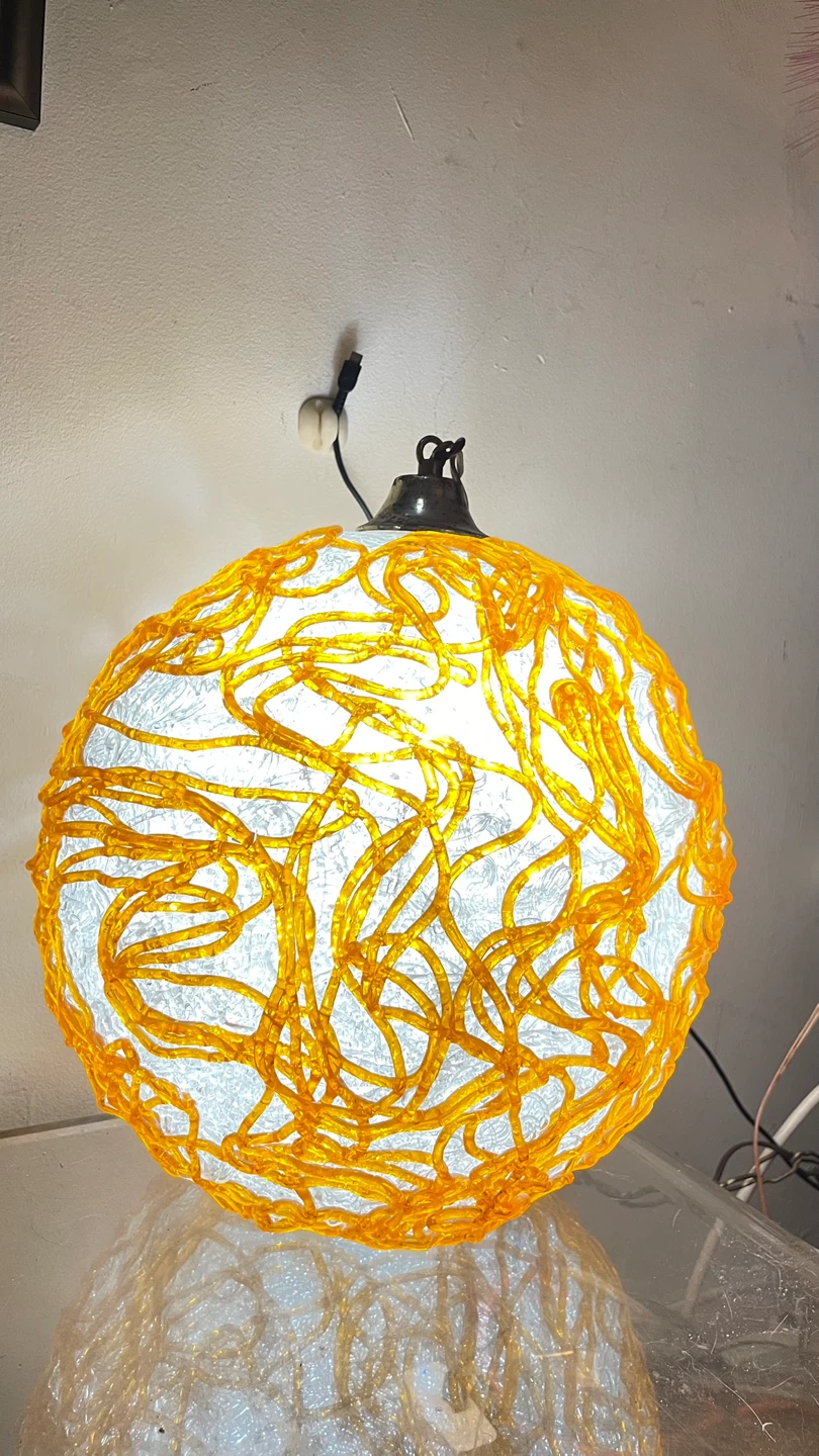 1960’s Spaghetti Resin MCM Lucite Hanging Swag Lamp - photo 3