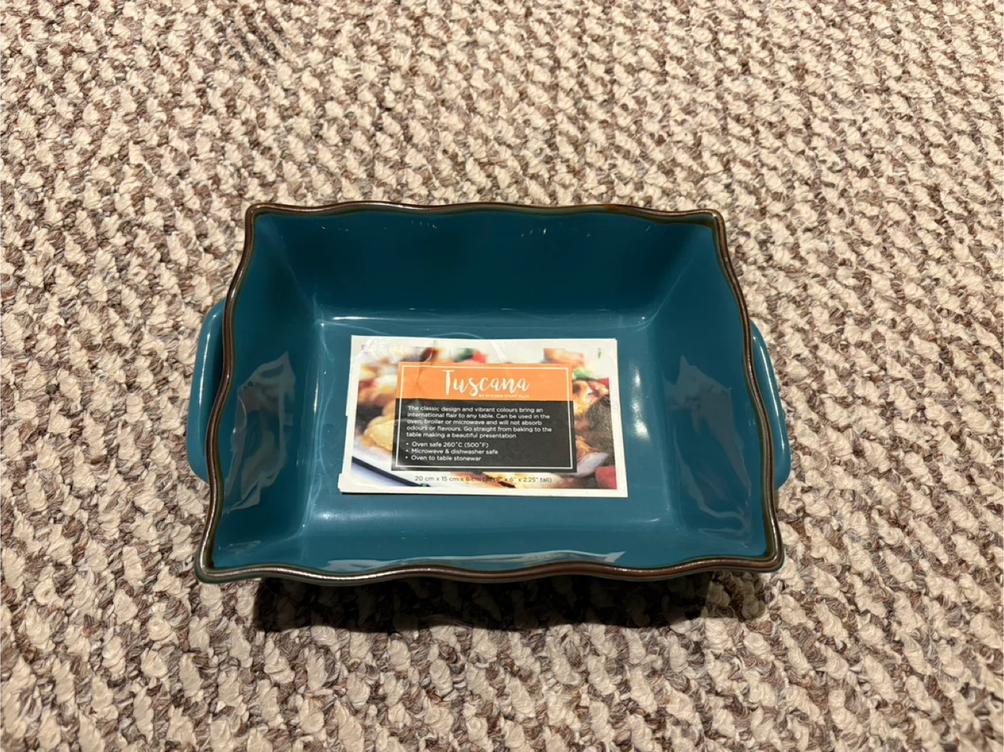 Tuscana Rectangular Teal Baking Dish
