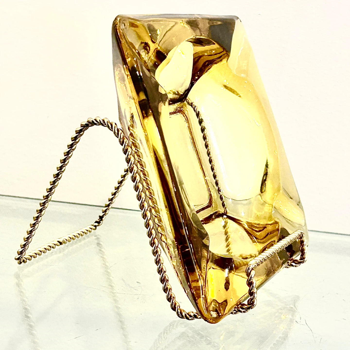 1960s Amber Art Glass Centro Tavola Murano-Style - photo 4