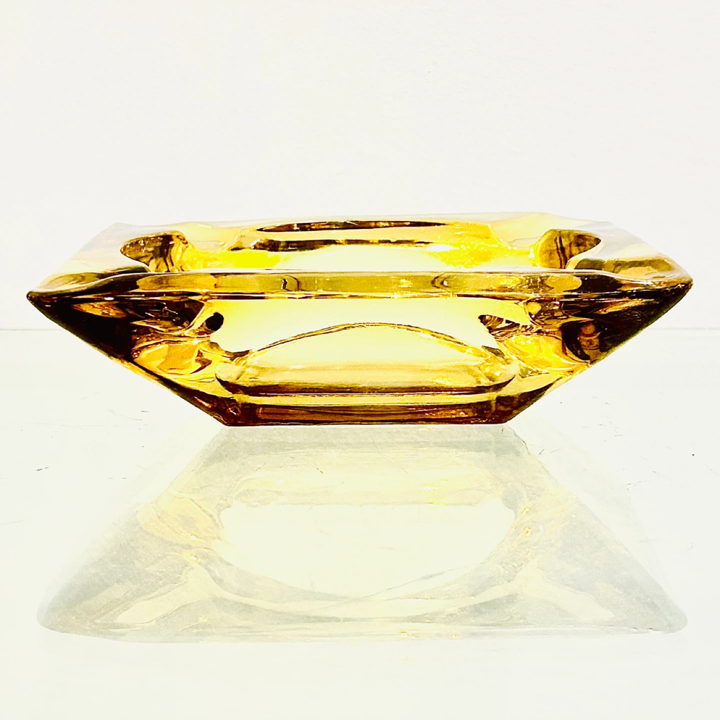 1960s Amber Art Glass Centro Tavola Murano-Style - photo 3
