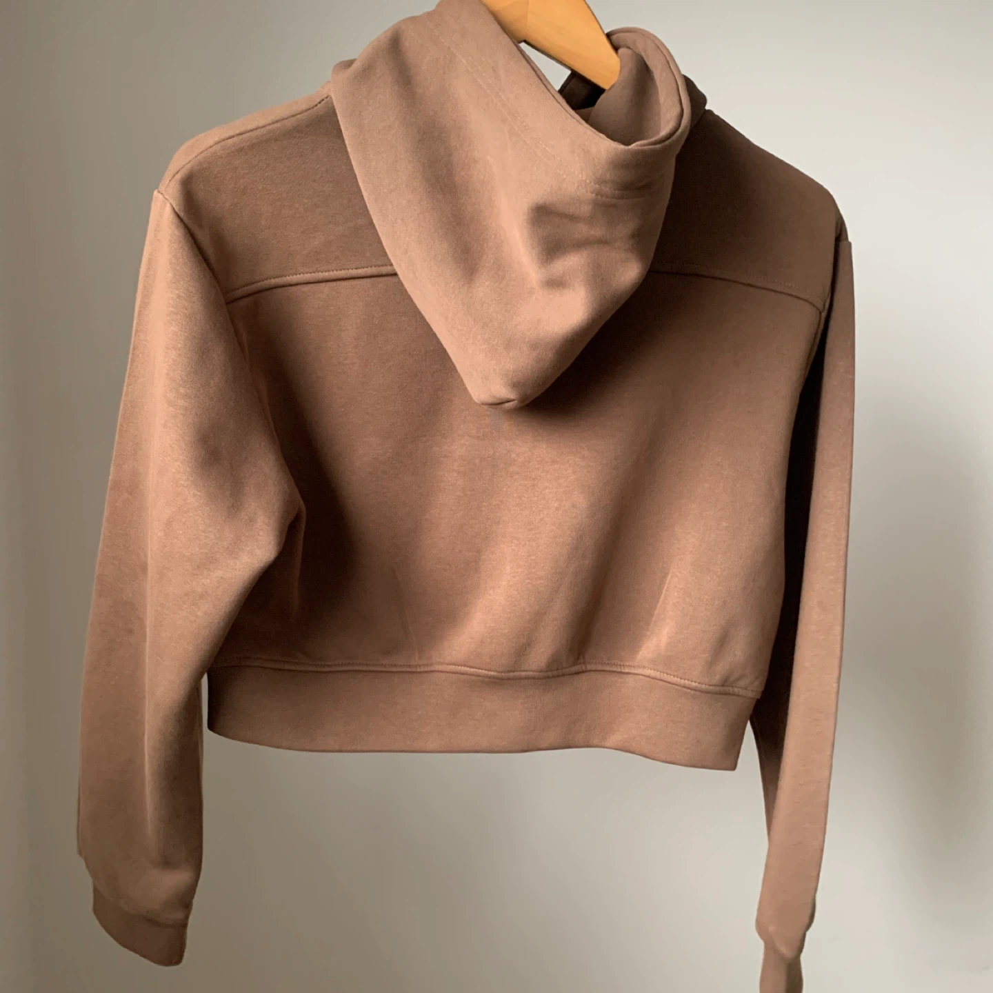 Brown Cropped Hoodie Sweatshirt | New Condition - photo 2
