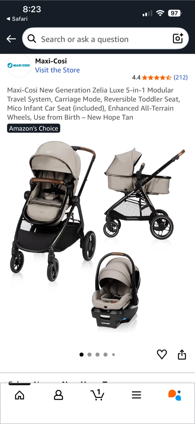 Maxi-Cosi Zelia Luxe 5-in-1 Travel System - Tan