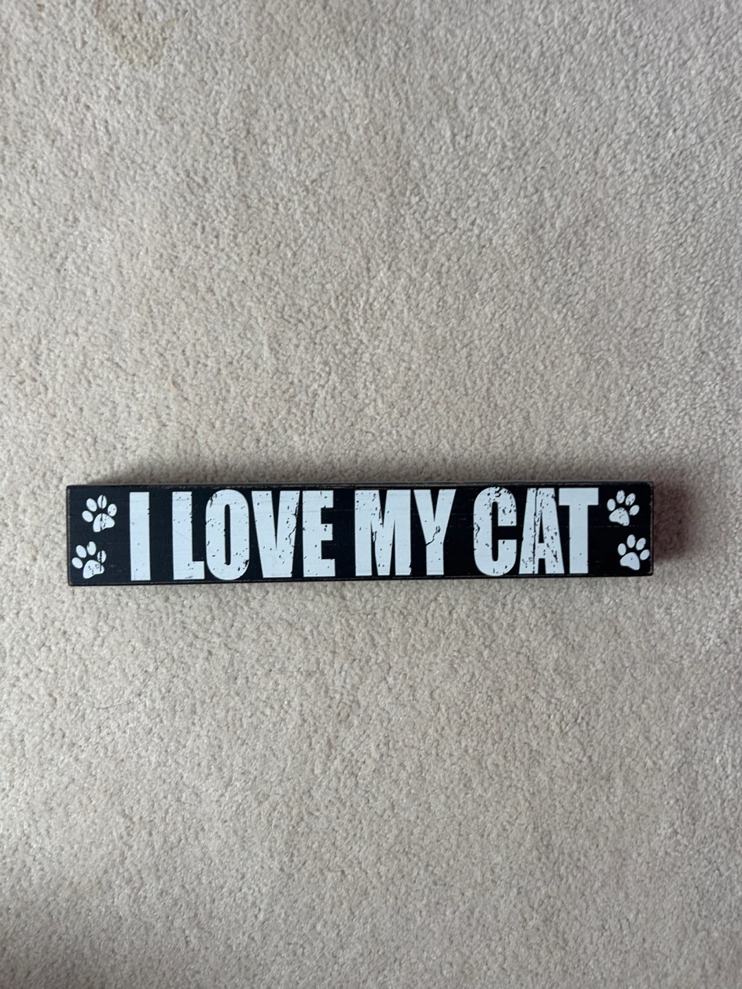 "I Love My Cat" Wooden Sign