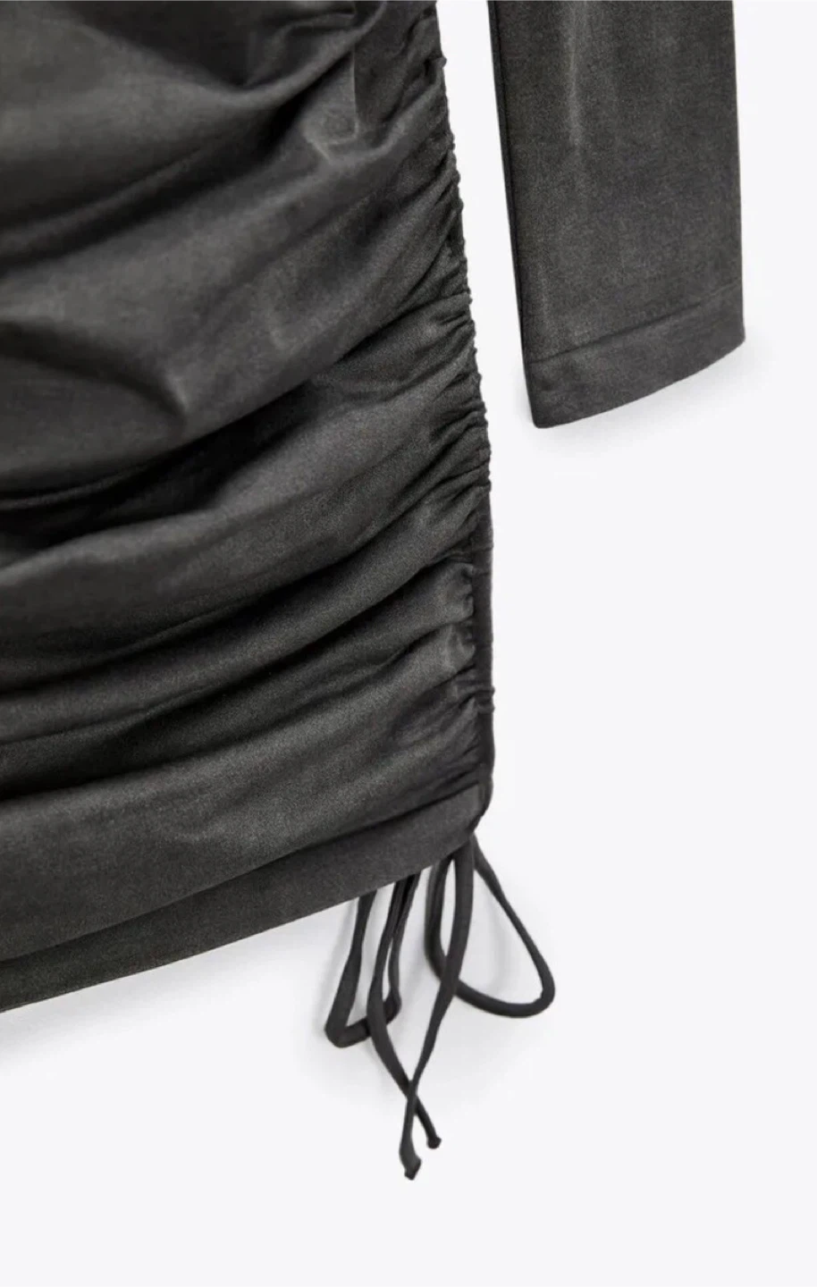 Zara Gray Long Sleeve Ruched Mini Dress - photo 5