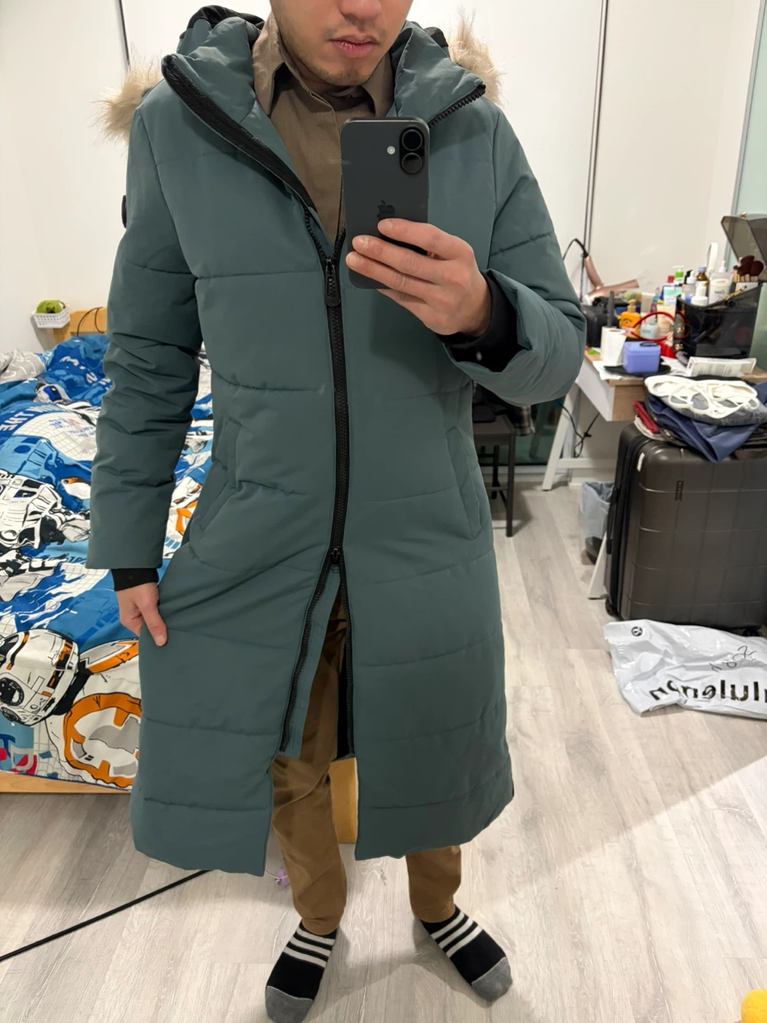 Long Puffer Coat winter jacker parka - Size L - photo 2