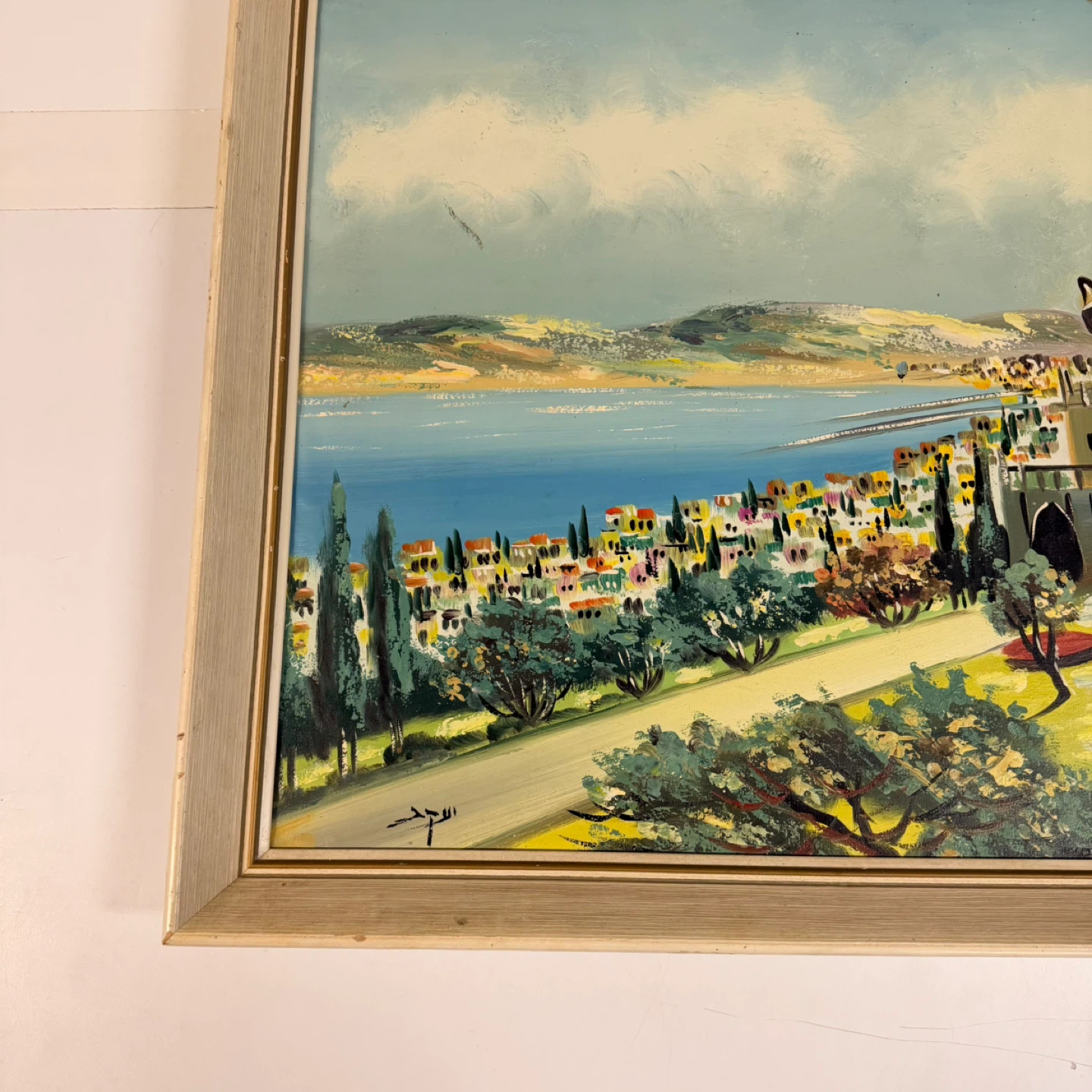 Vintage Signed Israeli Landscape Painting – Framed Wall Art - photo 3