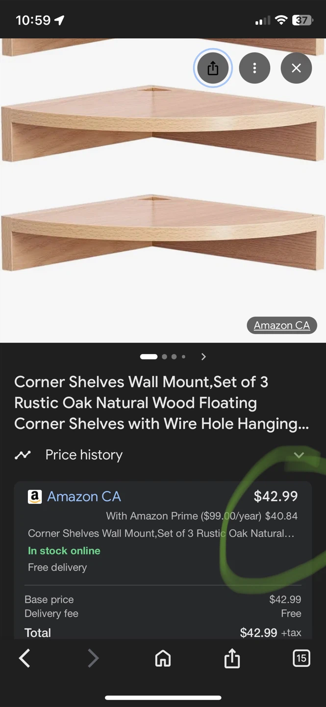 Brand new Wood colour Corner Shelves - Set of 3 - photo 3