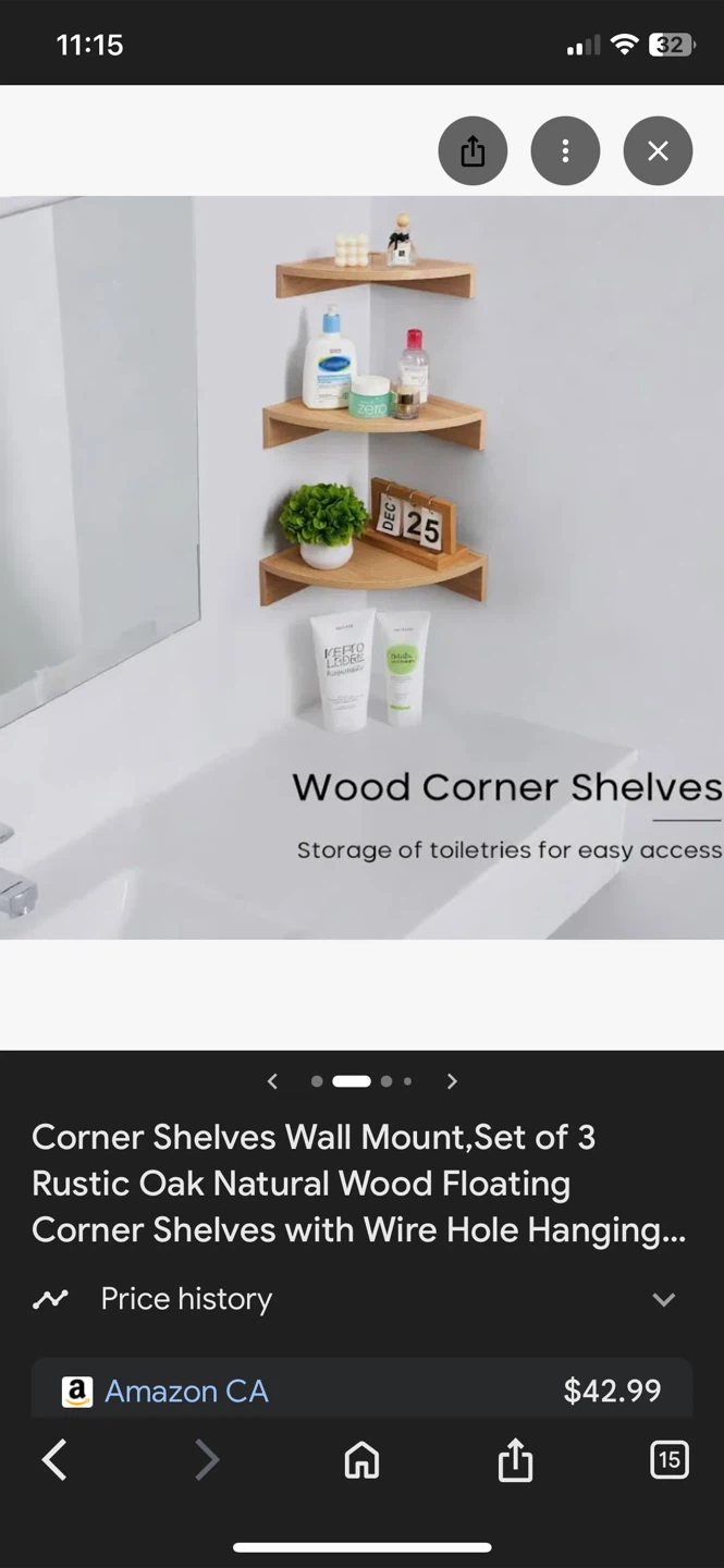 Brand new Wood colour Corner Shelves - Set of 3