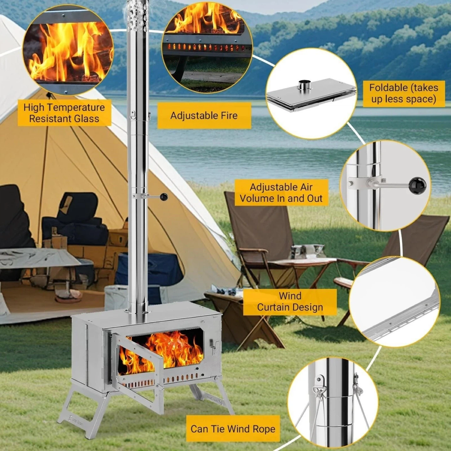 Portable Tent Stove with Bag - photo 2