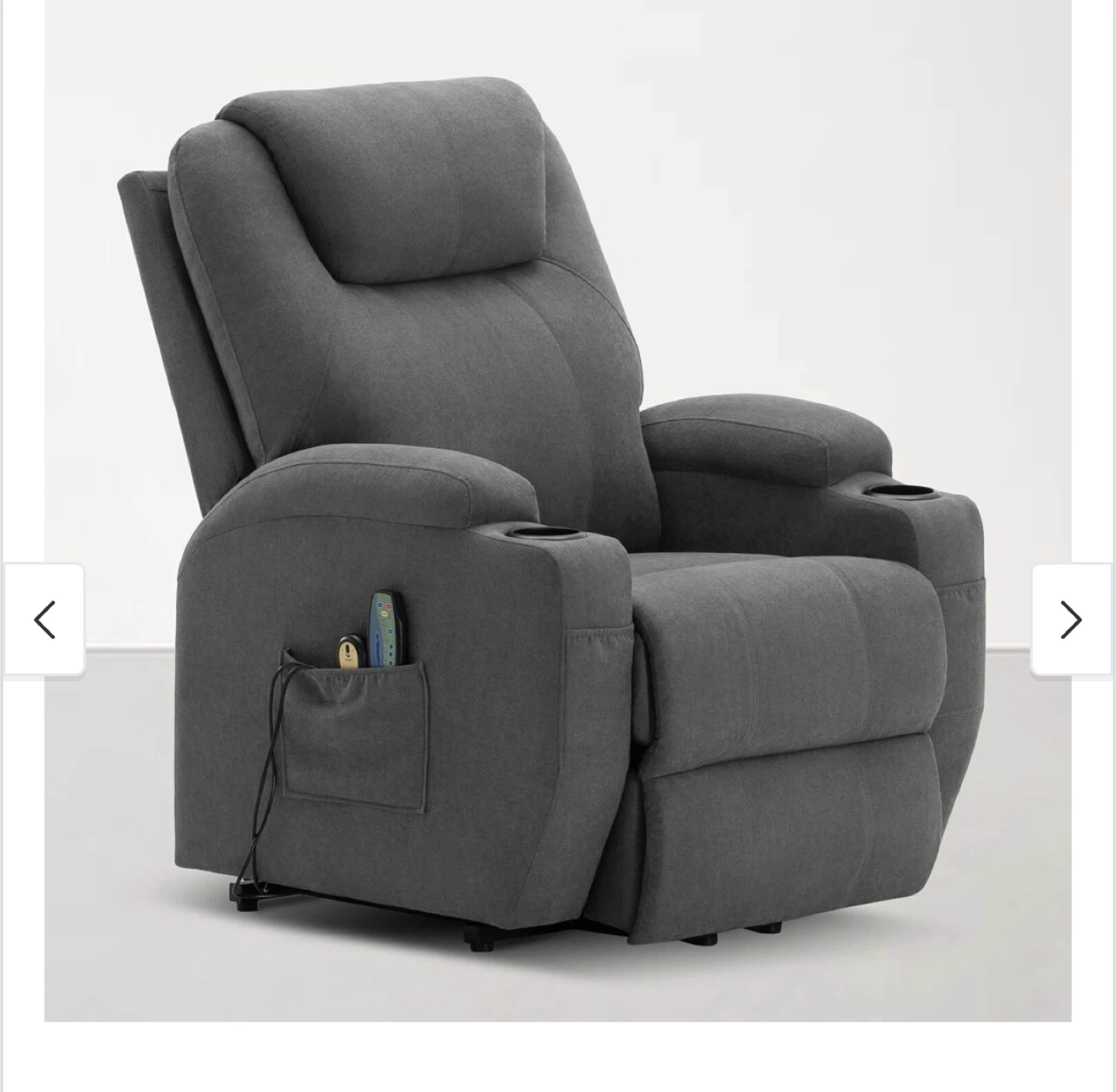 Grey Fabric Electric Power Lift Recliner Chair - photo 2