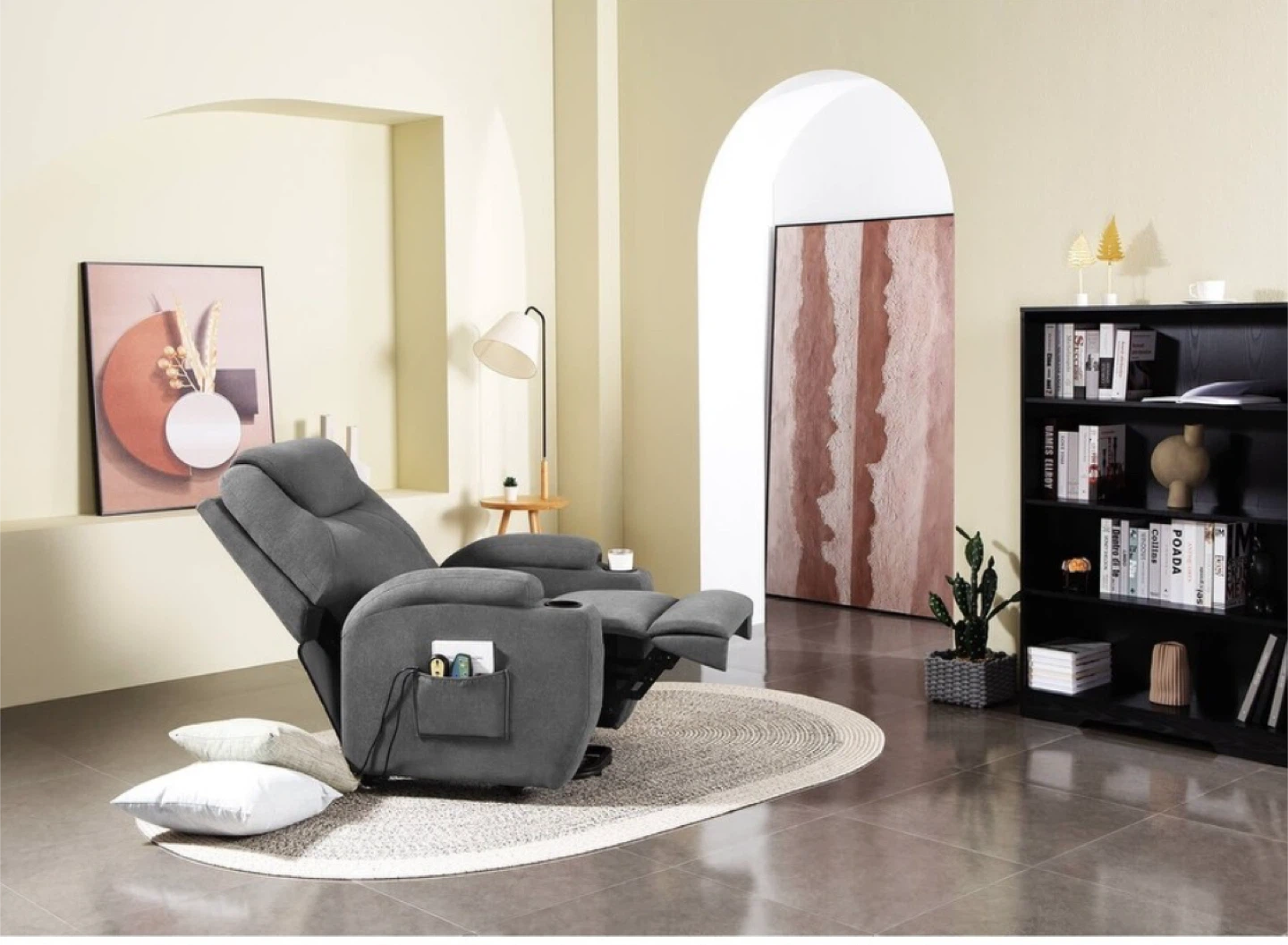 Grey Fabric Electric Power Lift Recliner Chair - photo 5