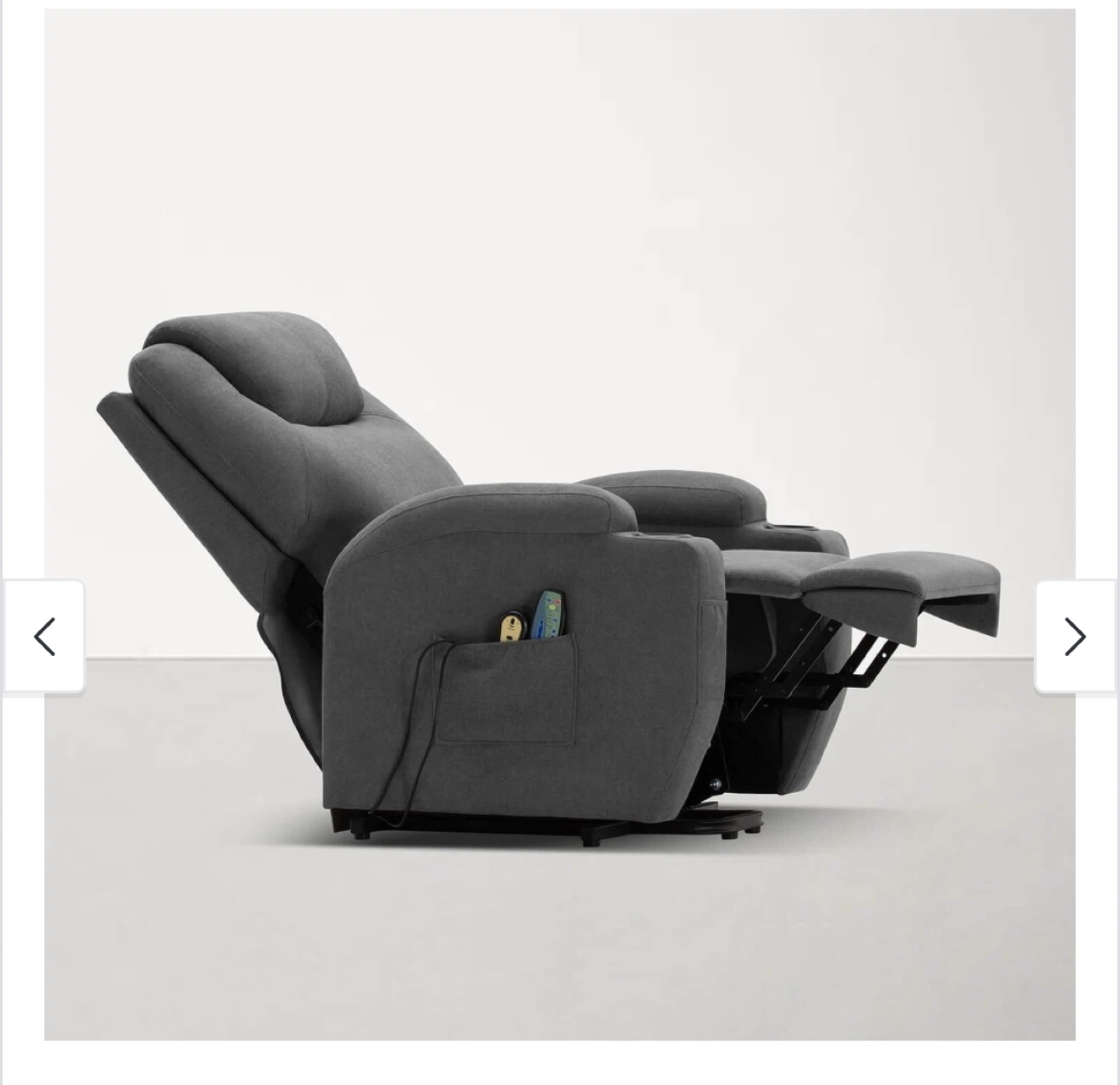Grey Fabric Electric Power Lift Recliner Chair