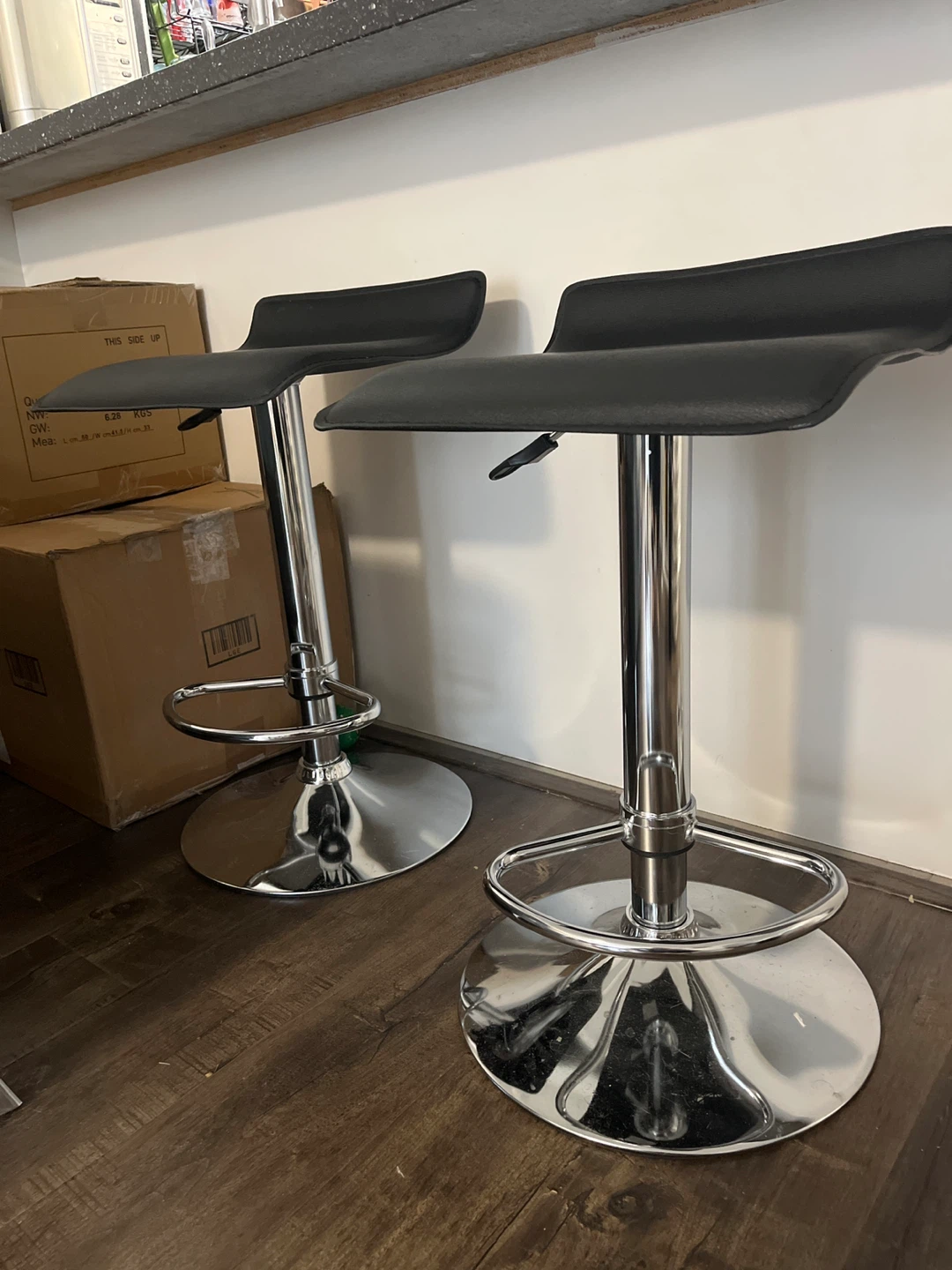 Set of 2 Black Bar Stools - photo 2