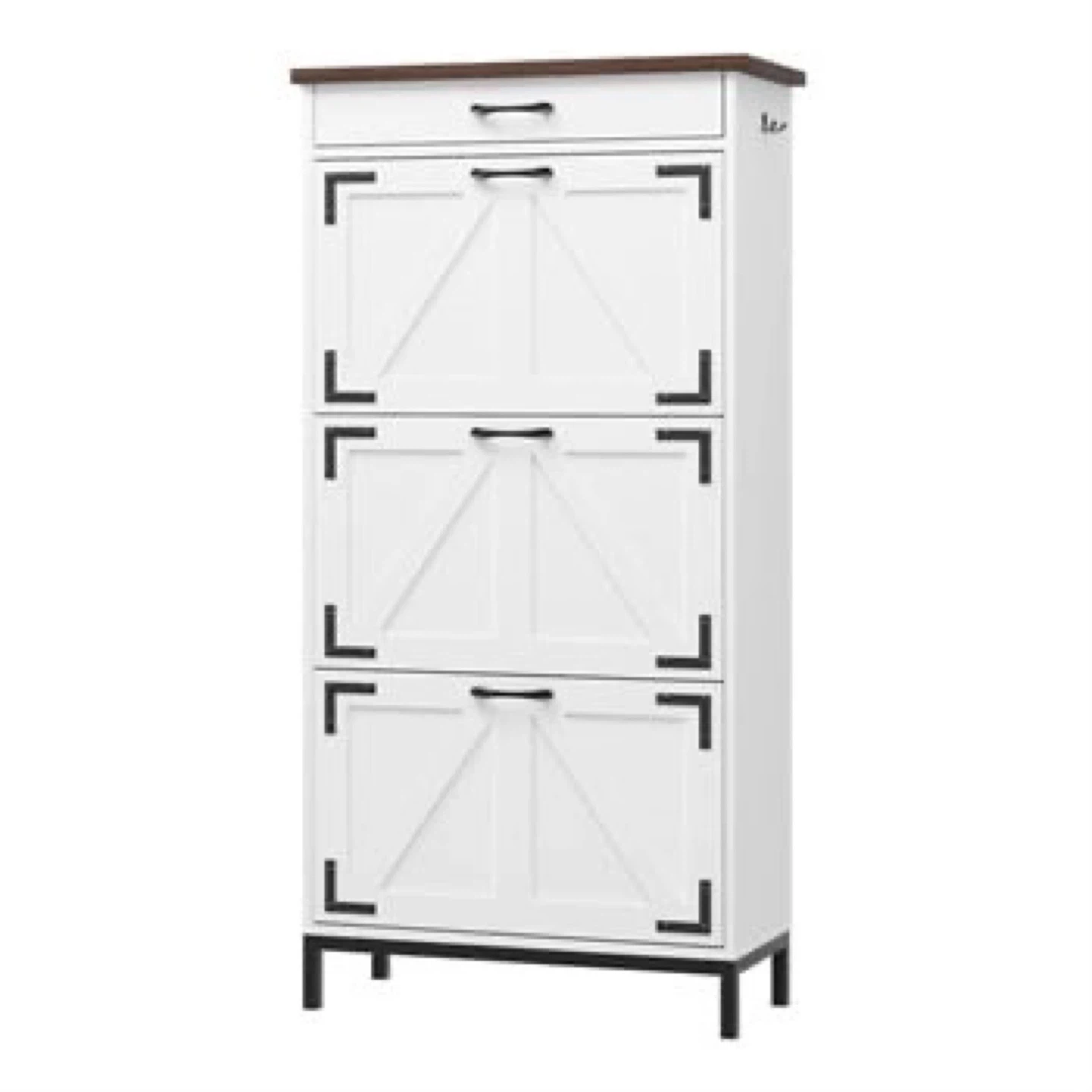 White Shoe Cabinet with Drawer