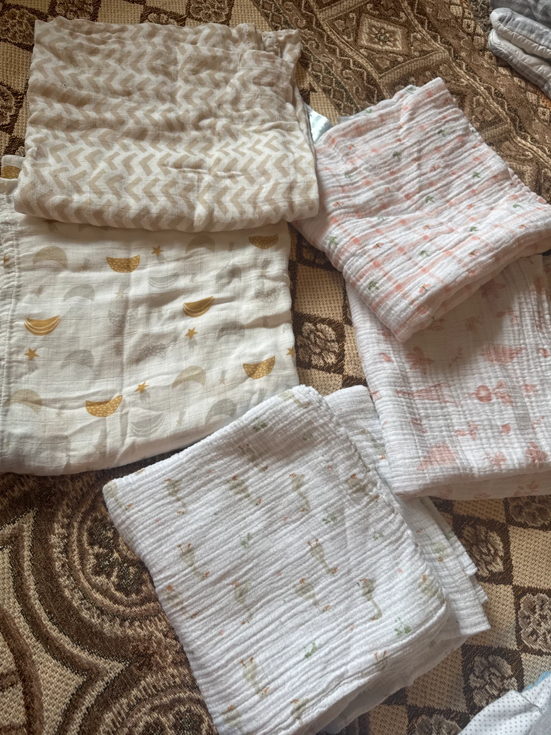 Muslin Baby Burp Cloths - Assorted Patterns
