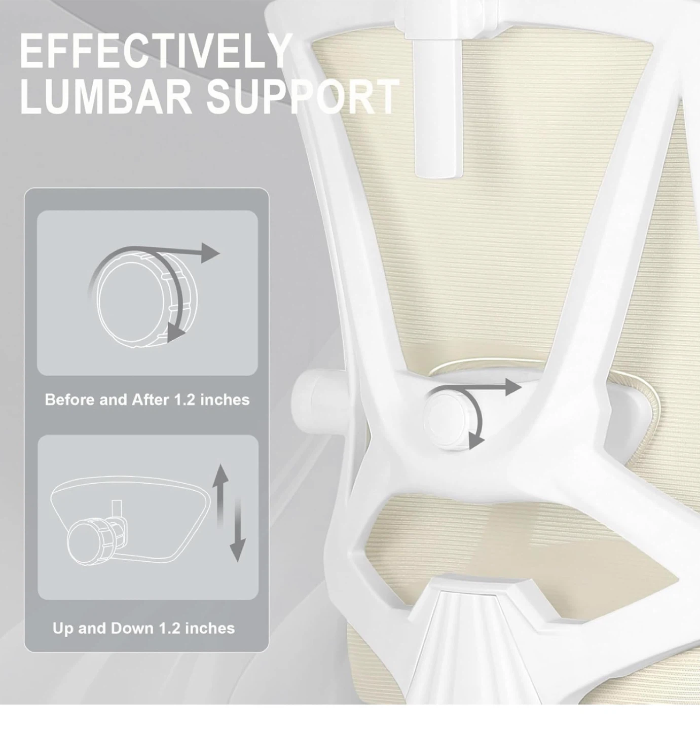 Ergonomic Office Chair with Lumbar Support - White - photo 2