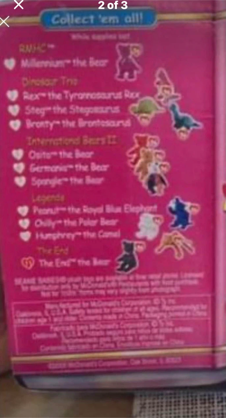 Ty Beanie Baby - The End - McDonald's 1999 - photo 2