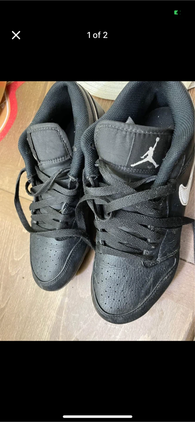 Air Jordan 1 Low Black/White Kids Size 7.5 - photo 2