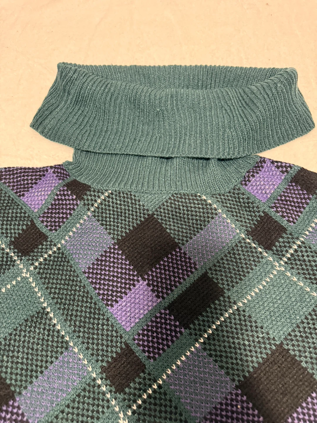 Bloomchic Plaid Poncho with Turtleneck - photo 2