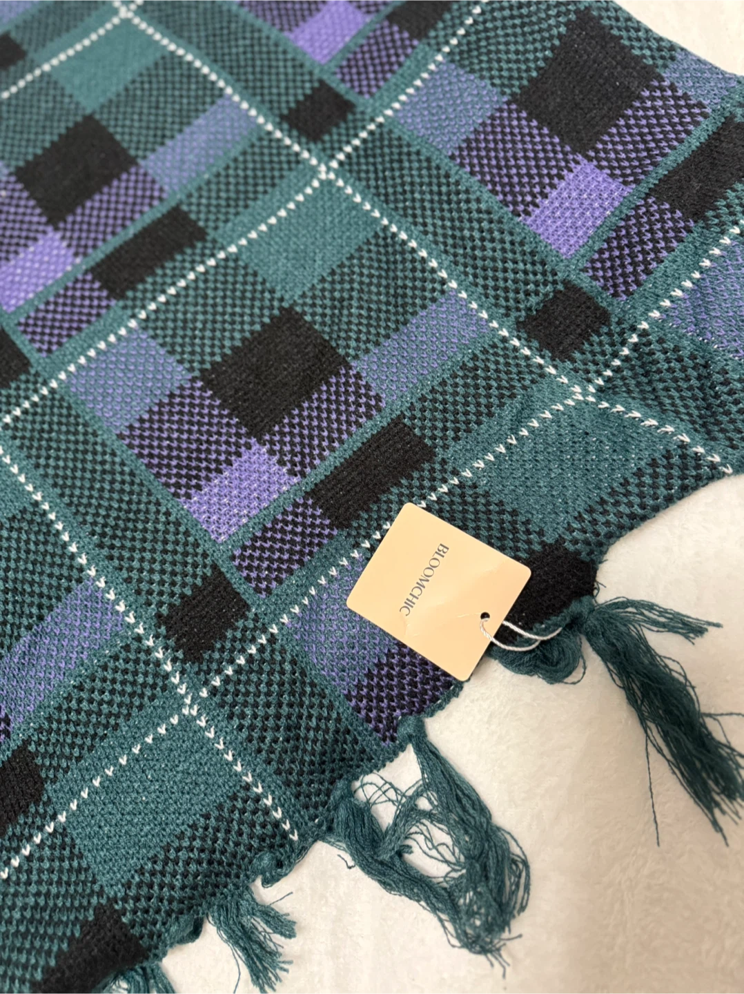 Bloomchic Plaid Poncho with Turtleneck - photo 4