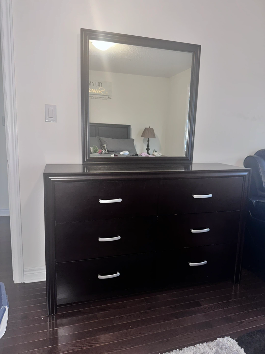 Dark Brown Dresser with Mirror