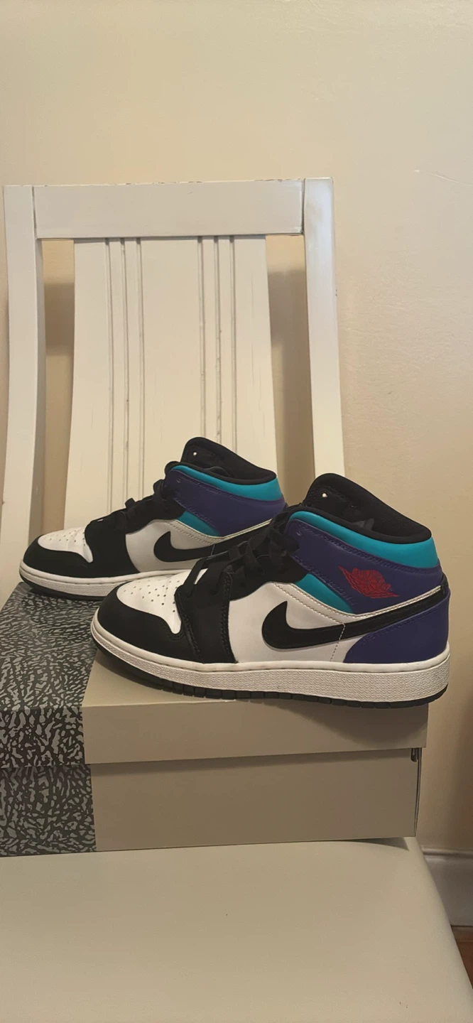 Nike Air Jordan 1 Mid Black/White/Teal/Purple