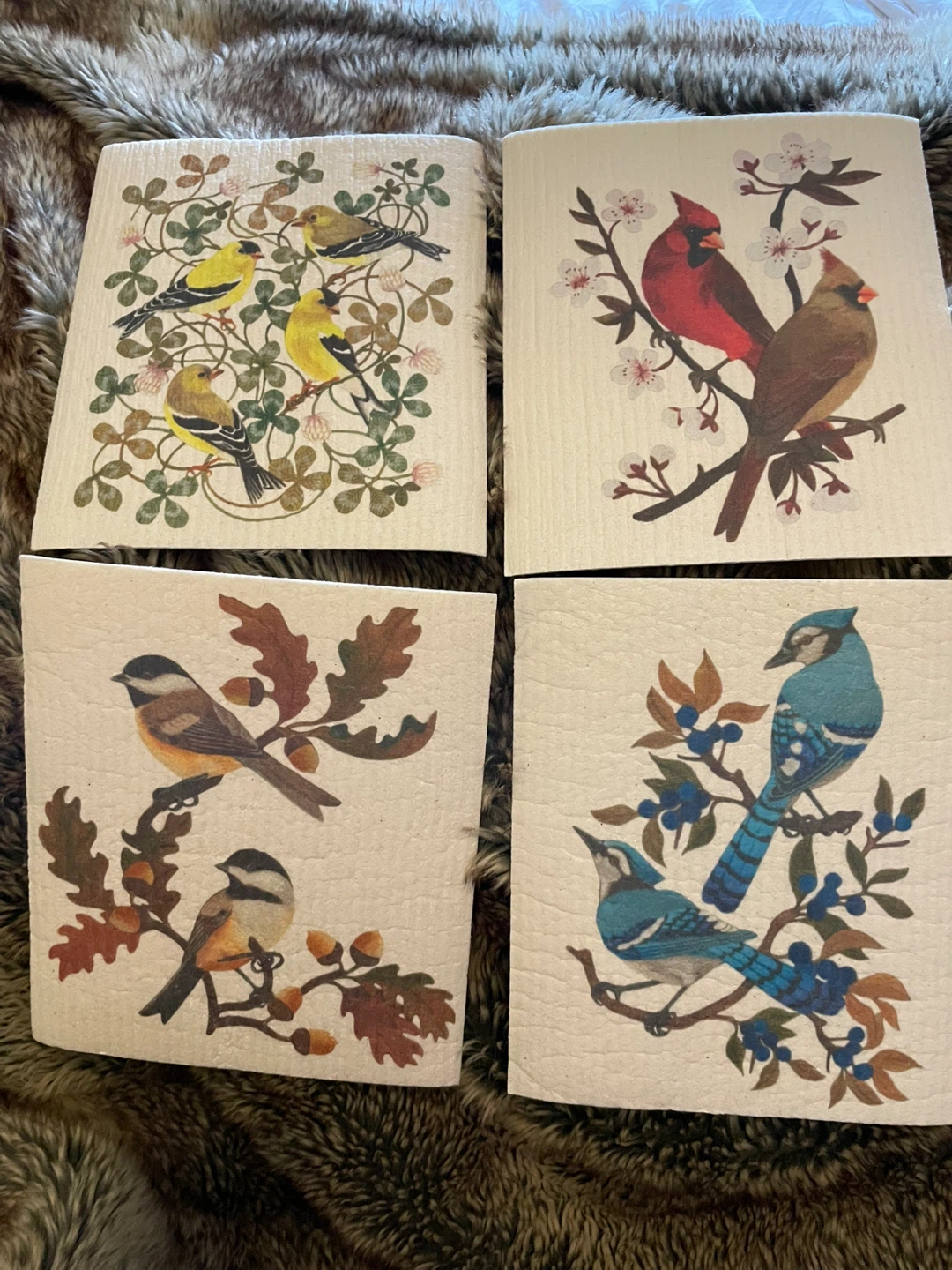 Swedish Dishcloths - Bird Designs bundle of four NEW