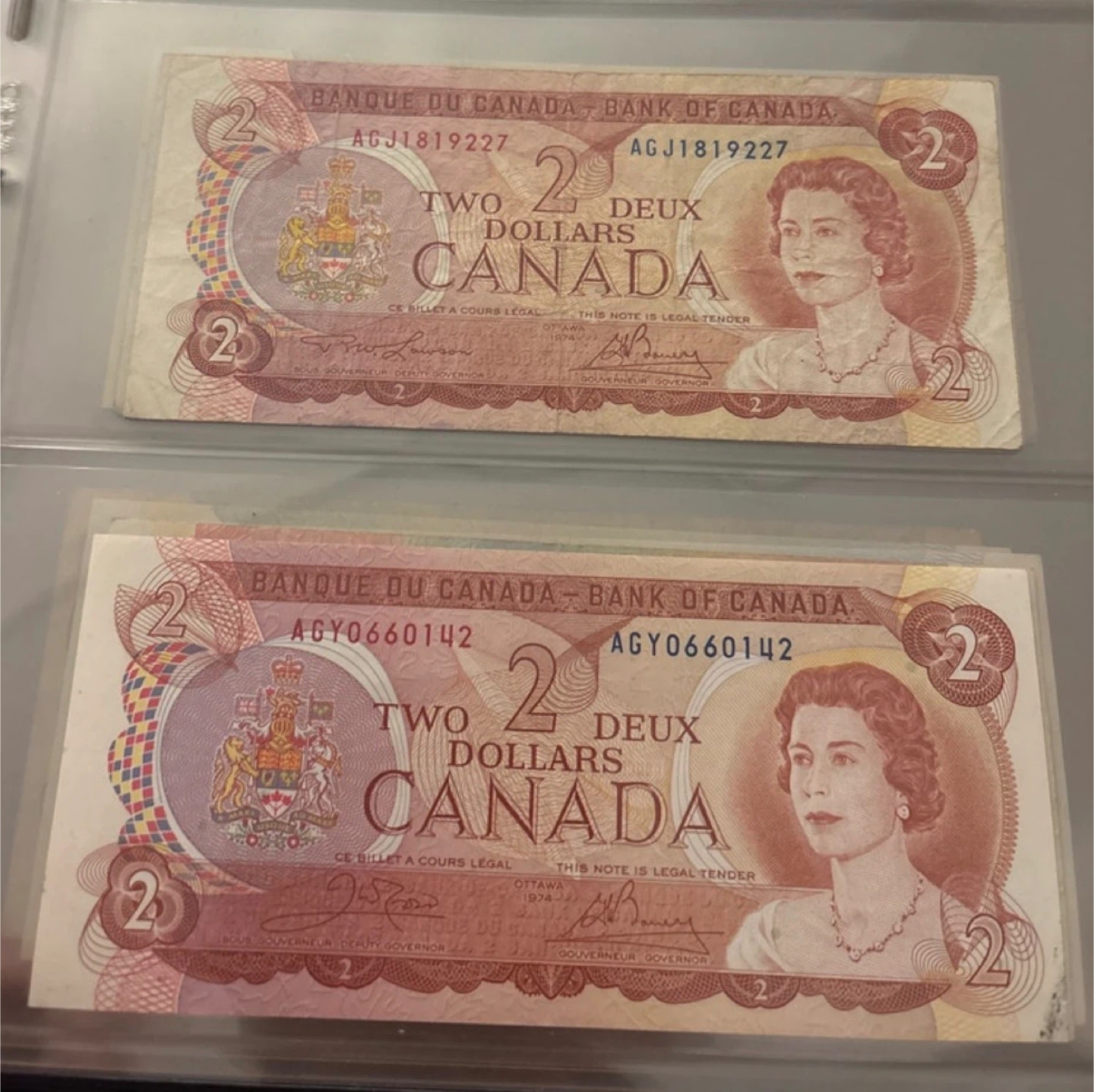 Vintage Canadian $2 Bill - 1974
