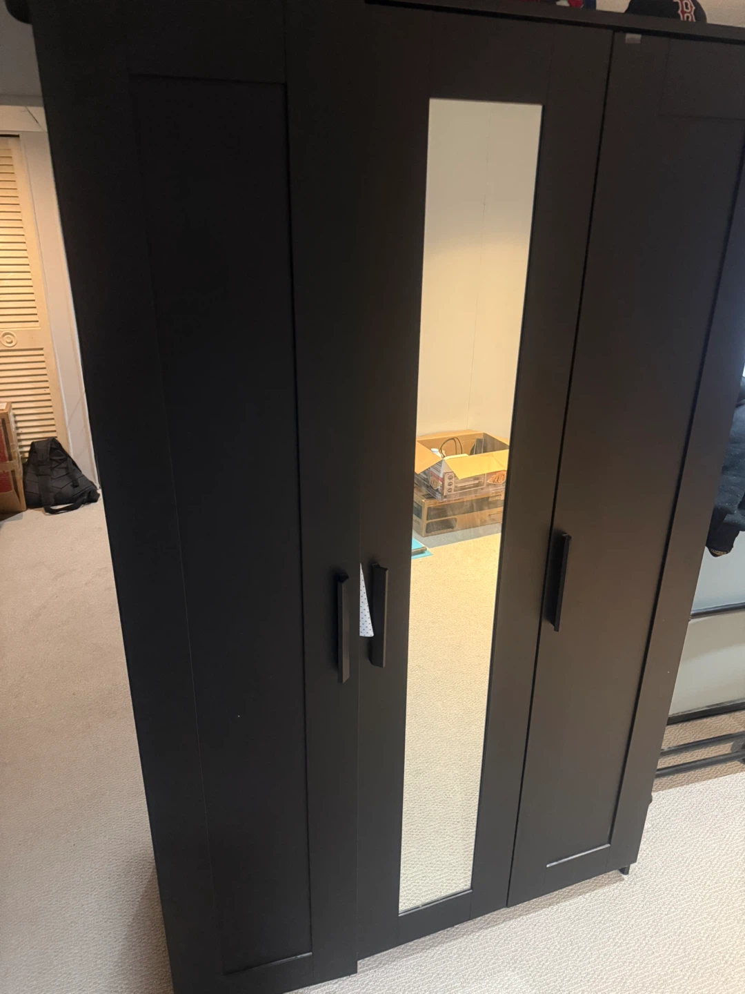 Black Wardrobe with Mirror