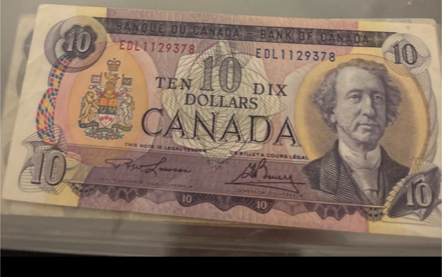 Vintage Bank of Canada $10 Bill