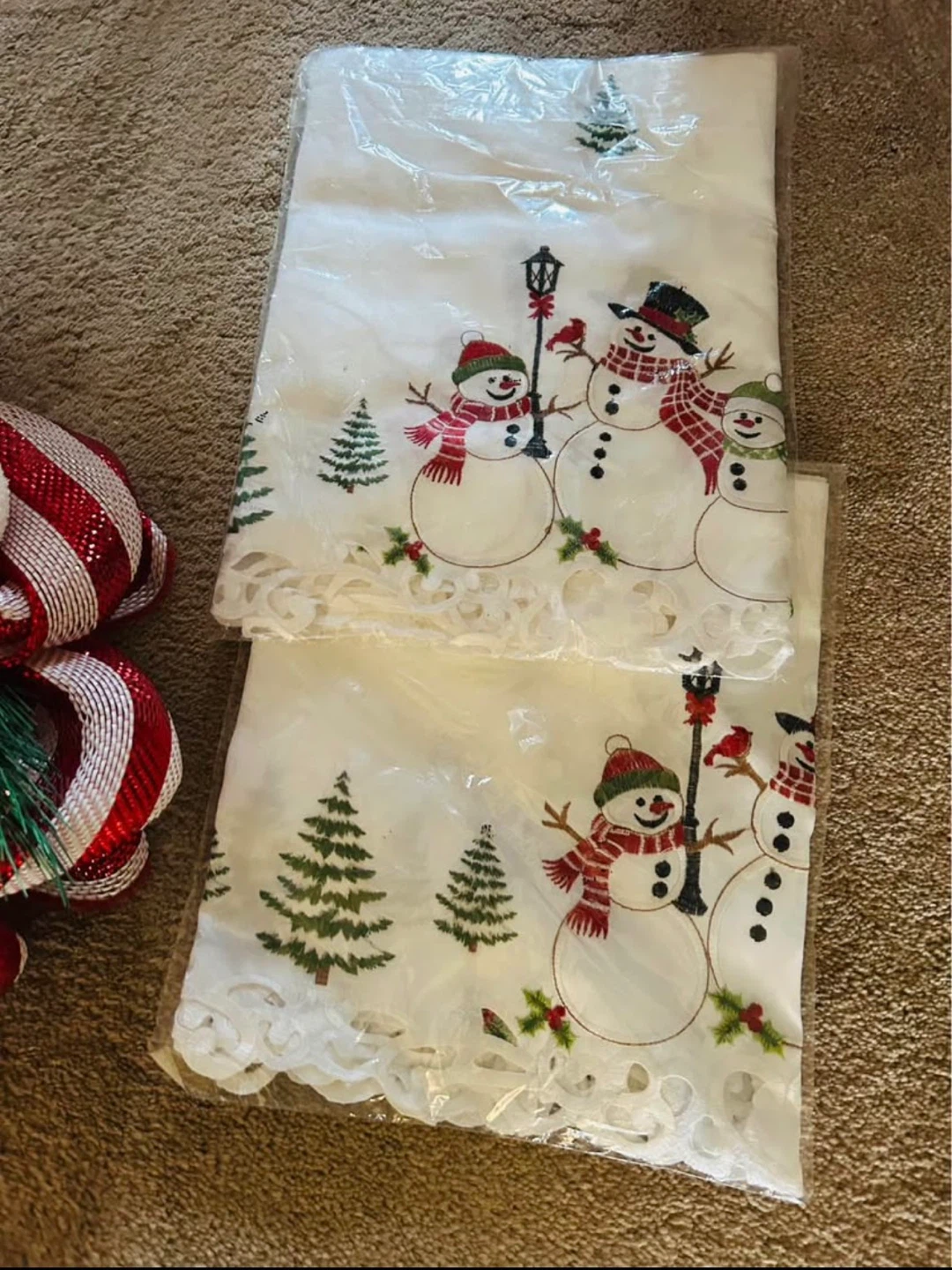 Christmas Wreath & Snowman Curtains Set - photo 2