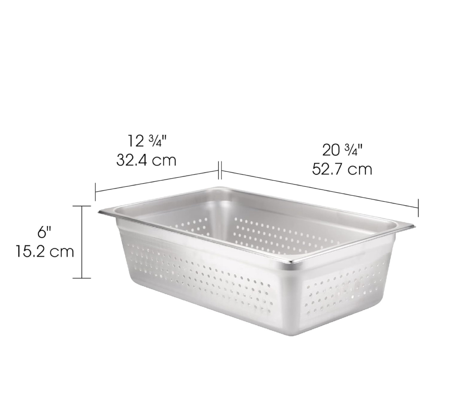 Perforated Stainless Steel Steam Table Pan - 6" Deep - photo 2