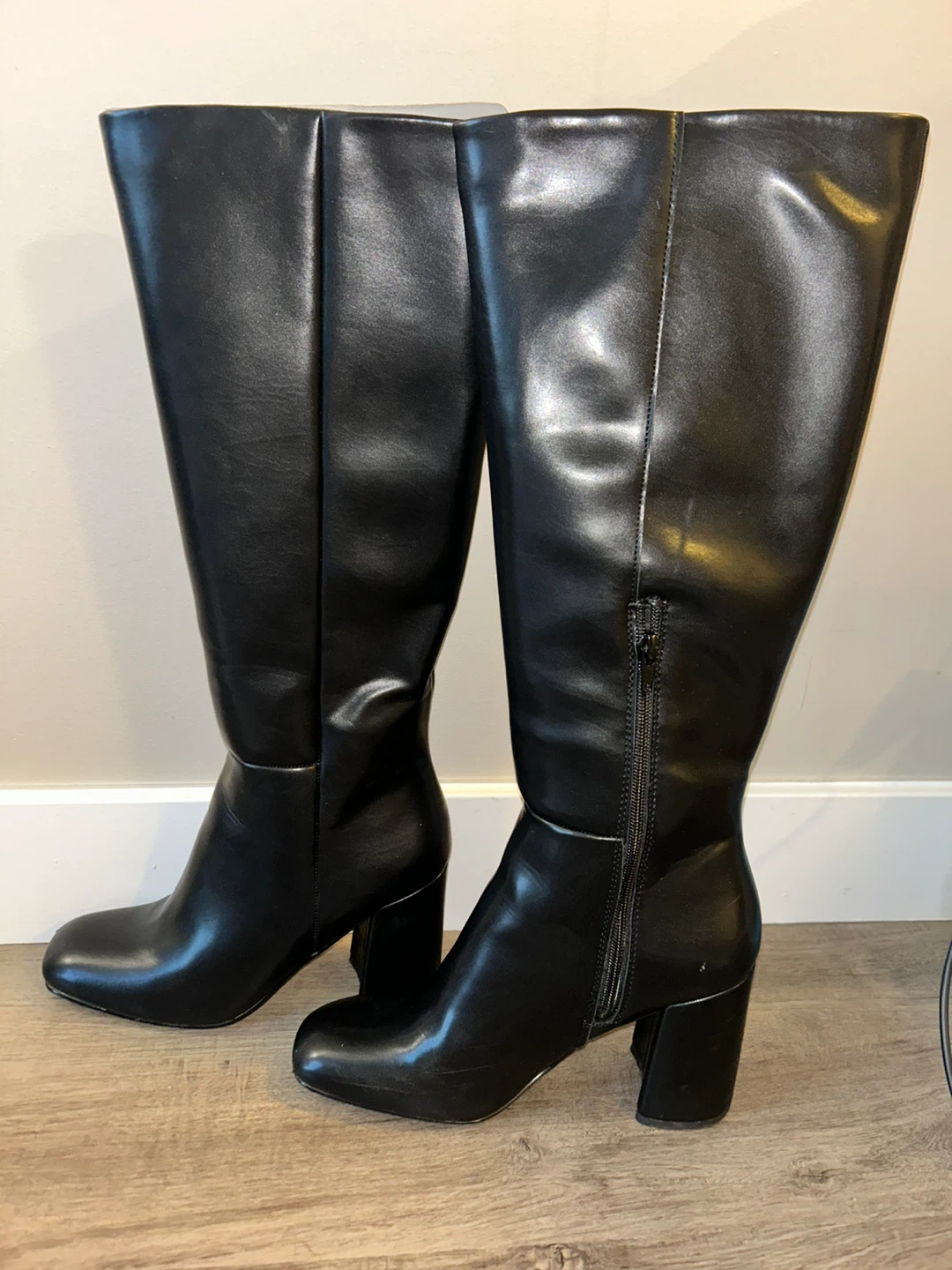 Madden Girl Black Heeled Knee High Boots - Size 8 - photo 2